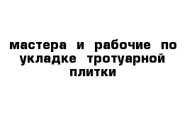 мастера  и  рабочие  по  укладке  тротуарной  плитки